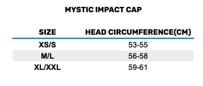 2026 Mystic Impact Cap 0 Größentabelle